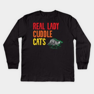 Real Lady Cuddle Cats Kids Long Sleeve T-Shirt